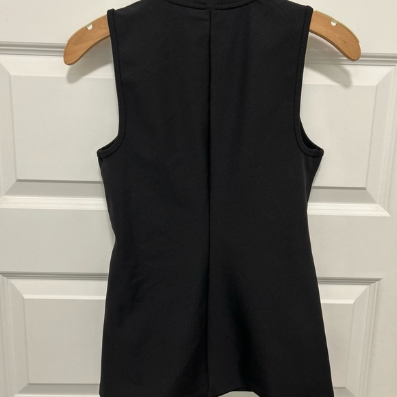 Athleta Bayview Textured Black Sleeveless High Neck Tank Rusched Side XS - Picture 5 of 8